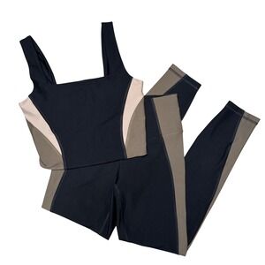 Abercrombie Neutral Black Colorblock Workout Set